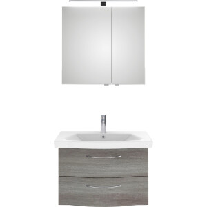 Saphir Badkamerserie 6005 sprint 2-delig, keramiek-wastafelonderkast met led-spiegelkast (2-delig)