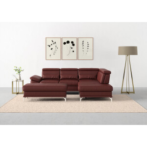 sit&more Hoekbank Cabrio L-vorm, met zitdiepteverstelling, arm- en hoofdsteunverstelling
