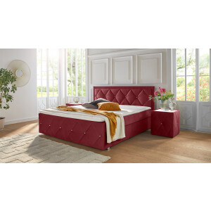 Leonique Boxspring Alfie, bestseller! Inclusief bedlade & topper Optioneel met knoopstiksels of strassstenen, H2, H3 en H4 verkrijgbaar