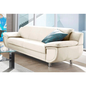 TRENDMANUFAKTUR 3-zitsbank Rondo, breedte 207 cm, brede armleuningen, chromen poten Big-sofa optioneel met bonnellvering, in verschillende bekledingen bestelbaar