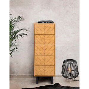 Woodman Hoge kast in scandinavisch design, met bijzondere print