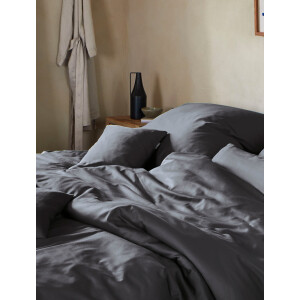 Irisette Overtrekset Premium satijnen beddengoed Parijs hoogwaardige uni premium beddengoed met rits, 100% katoen