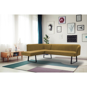 exxpo - sofa fashion Hoekbank Americano met opstaande naad en metalen poten, bekleding in verschillende kwaliteiten