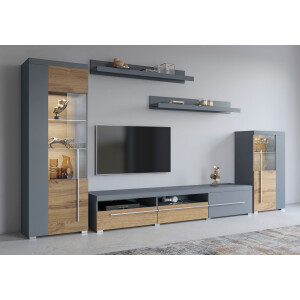 INOSIGN Wandmeubel Roger, breedte 270 cm modern mediawandmeubel zonder verlichting Aanbouwwand (set, 5-st) veel opbergruimte, vitrines met glazen deur (set, 5 stuks)