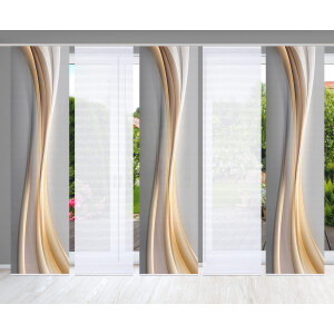 HOME in green Paneelgordijn ELANIA SET DIGITALE PRINT, BAMBOELOOK GERECYCLED (5 stuks)