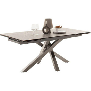 MCA furniture Eettafel ALMIROS uitschuifbare tafel 180-260 cm gemarmerd Keramiek, roestvrij staal, marmer-look, uittrekbaar, belastbaar tot 100 kg, 8-10 personen