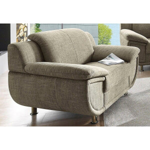 TRENDMANUFAKTUR Fauteuil Rondo, breedte 121 cm, brede armleuningen, chromen poten