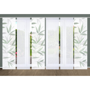 HOME in green Paneelgordijn RANDOW SET DIGITALE PRINT, BAMBOELOOK GERECYCLED (6 stuks)