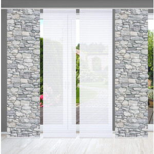 HOME in green Paneelgordijn PARETE SET DIGITALE PRINT, BAMBOELOOK GERECYCLED (4 stuks)