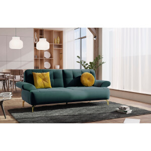 sit&more 2,5-zitsbank Orient 1 incl. 2 sierkussens met strassteentjes, goudkleurige metalen poten