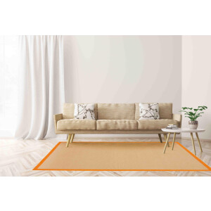 carpetfine Sisalkleed Sisal met gekleurd randdessin, antislip achterzijde