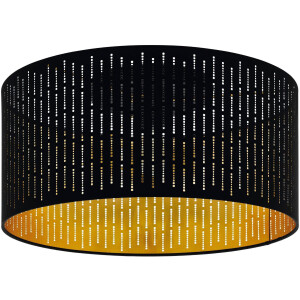 EGLO Plafondlamp VARILLAS Plafondlamp van staal en textiel, Vloerlamp plafond, zwart/goudkleur, E27