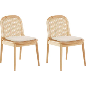 LeGer Home by Lena Gercke Eetkamerstoel 214LINASTUHL Polstertstoel met frame en poten van massief essenhout (set)