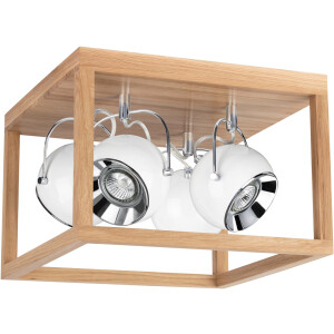 SPOT Light Led-plafondlamp ROY Inclusief ledverlichting, natuurproduct van eikenhout, duurzaam