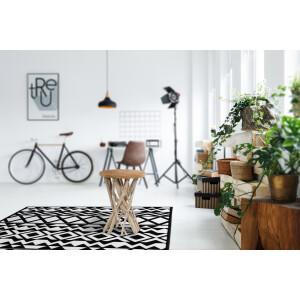 Kayoom Bijzettafel Radix 125, hoogwaardig teak hout, natuurdesign Hoogwaardig teak, stabiele constructie, gedetailleerd handwerk (1 stuk)