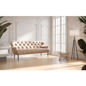Places of Style 3-zitsbank Amber met capitonnage, in verschillende stofsoorten
