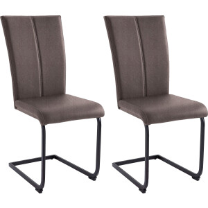 Home affaire Vrijdragende stoel Nils Stoel belastbaar tot 120 kg, frame metaal in chroom-look of zwart (set, 2 stuks)