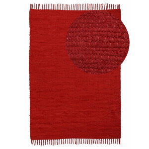 carpetfine Vloerkleed Kelim Chindi uni Tweezijdig te gebruiken kleed, puur katoen, met de hand geweven, unikleuren, met franje
