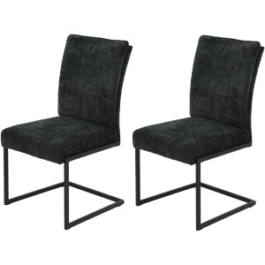 HELA Vrijdragende stoel OLIVIA eetkamerstoel XL-breedte, comfortzit, visco-elastisch schuim, greep rugleuning, met kussen (set, 2 stuks)
