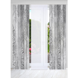 HOME in green Paneelgordijn LEGNO SET DIGITALE PRINT, BAMBOELOOK GERECYCLED (3 stuks)