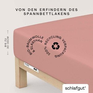 Schlafgut Hoeslaken PURE biologische katoen met elastaan, rekbaar en ondoorzichtig, strak, bedlakens (1 stuk)