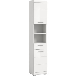 INOSIGN Hoge kast Siena, breedte 37 cm, 2 deuren, 1 lade, 2 open vakken, MDF-front in verschillende kleuren verkrijgbaar, badkamermeubels, badkamerkast, kast, badkamer (1 stuk)