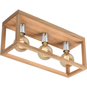 SPOT Light Plafondlamp KAGO Natuurproduct van eikenhout, duurzaam met FSC-certificaat