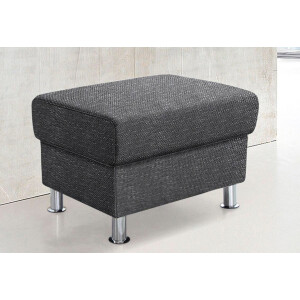 TRENDMANUFAKTUR Hocker Rondo, poef bij de serie, breedte 67 cm, chromen voeten Voetenbank optioneel met verenkern, in verschillende bekledingen bestelbaar