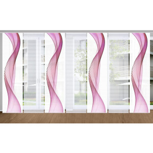 HOME in green Paneelgordijn NEVOLA SET DIGITALE PRINT, BAMBOELOOK GERECYCLED (7 stuks)