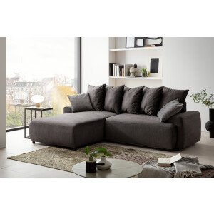 exxpo - sofa fashion Hoekbank Game, comfortabel met 5 rugkussens en 2 decoratieve kussens, L-vorm incl. bedfunctie en bedlade, comfortabel, geweldige afwerkingsdetails
