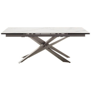 MCA furniture Eettafel TESERO uitschuifbare tafel 200-300 cm Keramiek, roestvrij staal, marmer-look, uittrekbaar, belastbaar tot 100 kg, 10-12 personen