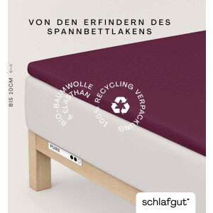 Schlafgut Hoeslaken PURE TOPPER in maat 90x200, 140x200 of 180x200 cm, hoes voor topper van 100% biologische katoen, voor matrassen tot 10 cm hoogte, beddengoed (1 stuk)