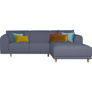 andas Hoekbank Maroon L-vorm in een scandinavisch design, met losse kussens