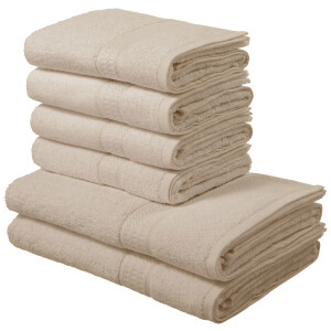 my home Handdoekenset Juna, 6-delig, 2 douchehanddoeken (70x140) 4 handdoeken (50x100) (set, 6-delig)