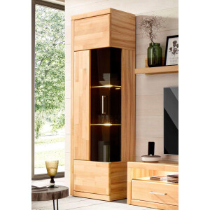 Home affaire Vitrinekast Ribe,190cm hoch,35 cm tief,Fronten Massivholz,5Fächer,Böden variabel