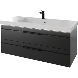 Saphir Wastafelonderkast Serie Balto mineraalmarmeren wastafel met onderkast, 123 cm breed Wastafelmeubel met 2 laden, badkamerkast in verschillende uitvoeringen (2-delig)