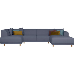 andas Zithoek Maroon U-vorm in een scandinavisch design, met losse kussens