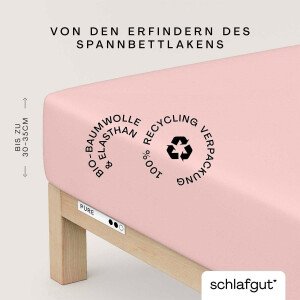 Schlafgut Hoeslaken PURE biologische katoen met elastaan, rekbaar en ondoorzichtig, strak, bedlakens (1 stuk)
