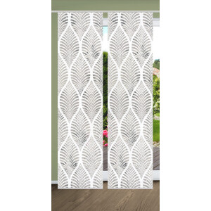 HOME in green Paneelgordijn VIDARO SET DIGITALE PRINT, BAMBOELOOK GERECYCLED (2 stuks)
