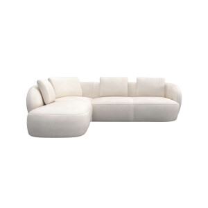 FLEXLUX Hoekbank Torino, rond, L-vorm, bankhoek met ottomane Modern, organisch bankontwerp, koudschuim, golfvering