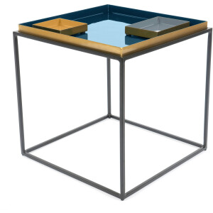 Kayoom Bijzettafel Famosa, metalen bijzettafel in vierkante vorm Kleurrijke tafel, afmetingen schaal: 11 x 11 x 2 / 15,8 x 11 x 2 cm (1 stuk)