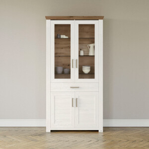 set one by Musterring Staande vitrinekast York Type 18, met twee glazen deuren, in 3 kleurvarianten, hoogte 207 cm