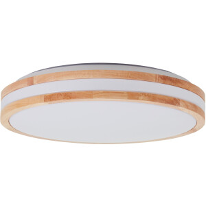 Brilliant Leuchten Plafondlamp Laskos met houten frame, ø 38 cm, 2200 lm, 3000 k, hout/kunststof (1 stuk)