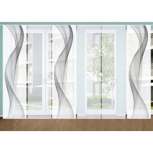 HOME in green Paneelgordijn NEVOLA SET DIGITALE PRINT, BAMBOELOOK GERECYCLED (6 stuks)
