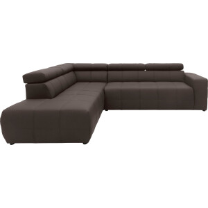 DOMO collection Hoekbank Brandon L-vorm, ook in leer met verstelbare hoofdsteun, naar keuze met verstelbare zitdiepte