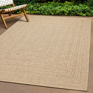 The carpet Vloerkleed Kansas moderne robuuste in- en outdoor tapijt jute look