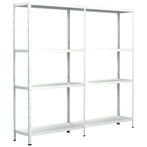 SCHULTE Regalwelt Stellingkast Montagesysteem basis- en aanbouwrek Metaal wit, 1800x2200x350 mm, 8 planken