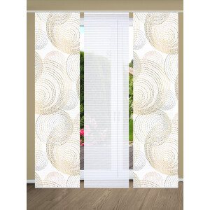 HOME in green Paneelgordijn Spiro SET DIGITALE PRINT, BAMBOELOOK GERECYCLED (3 stuks)
