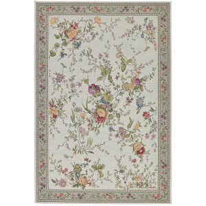 THEKO Vloerkleed Flomi Sagrini Platweefsel, pastelkleuren, bloemendessin