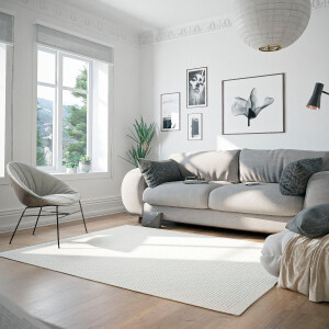 my home Wollen kleed Woolscape 1 Omkeerbaar tapijt, handgeweven kwaliteit, uni, 100% wol, woonkamer